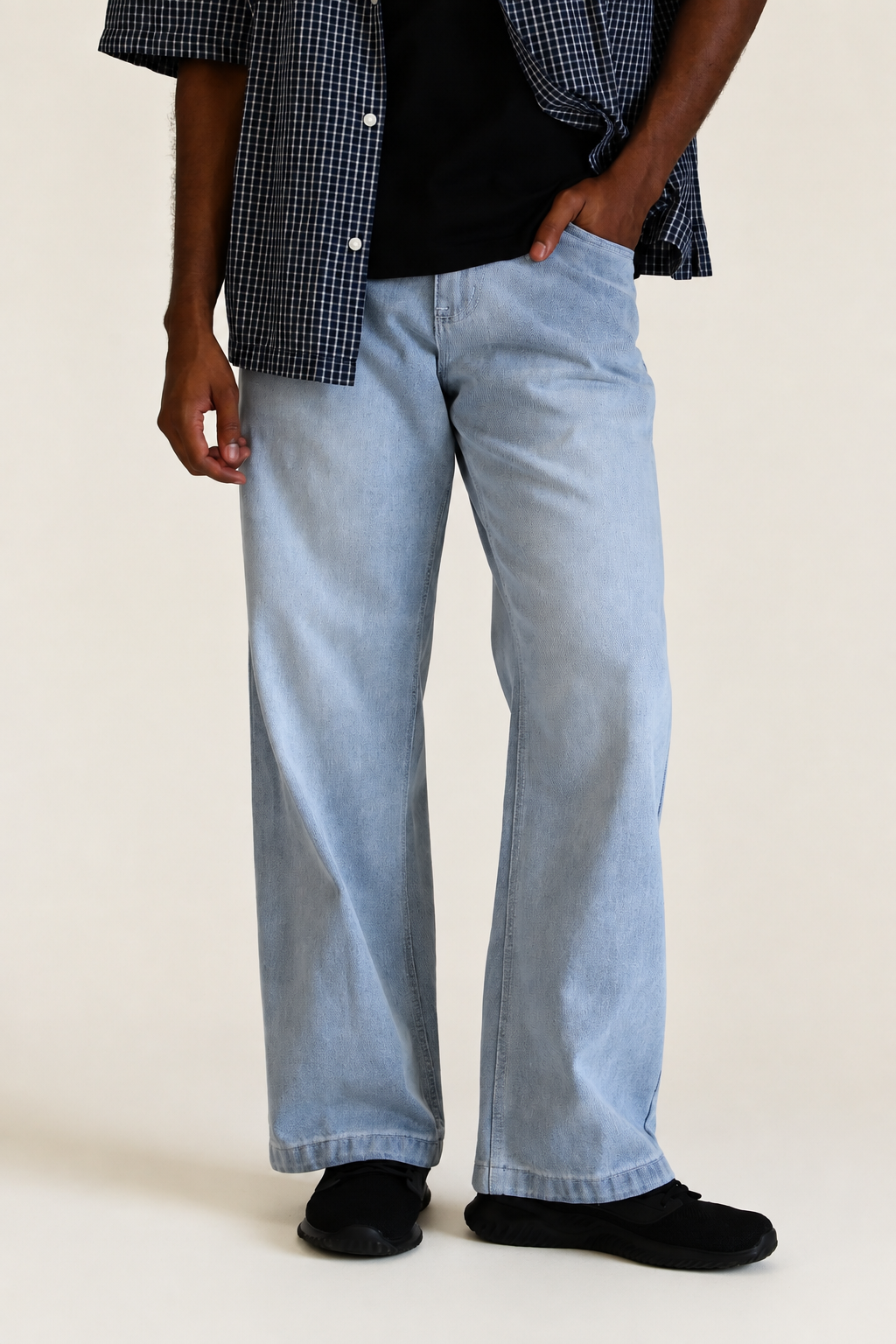 Oversized back pocket viewed from behind