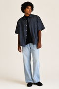 Indigo super wide leg baggy jeans