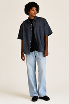Indigo super wide leg baggy jeans