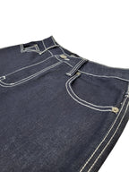 Baggy Fit Raw Denim Cargo Jeans