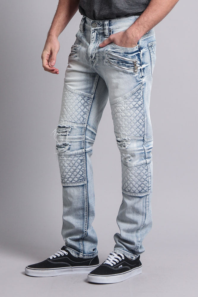 Quilted panel above the knee