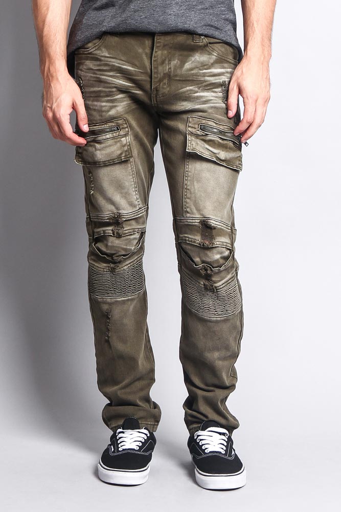 Black cargo pants, front view