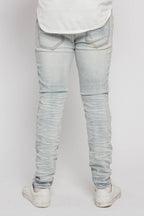 Creased Biker Denim Jeans