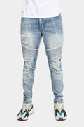 Scrunched slim jeans in indigo