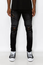 Distressed Scrunched Skinny Jeans