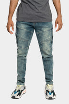 Moto Ribbed Skinny Denim Jeans