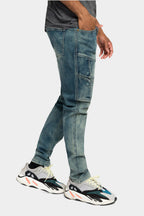 Moto Ribbed Skinny Denim Jeans