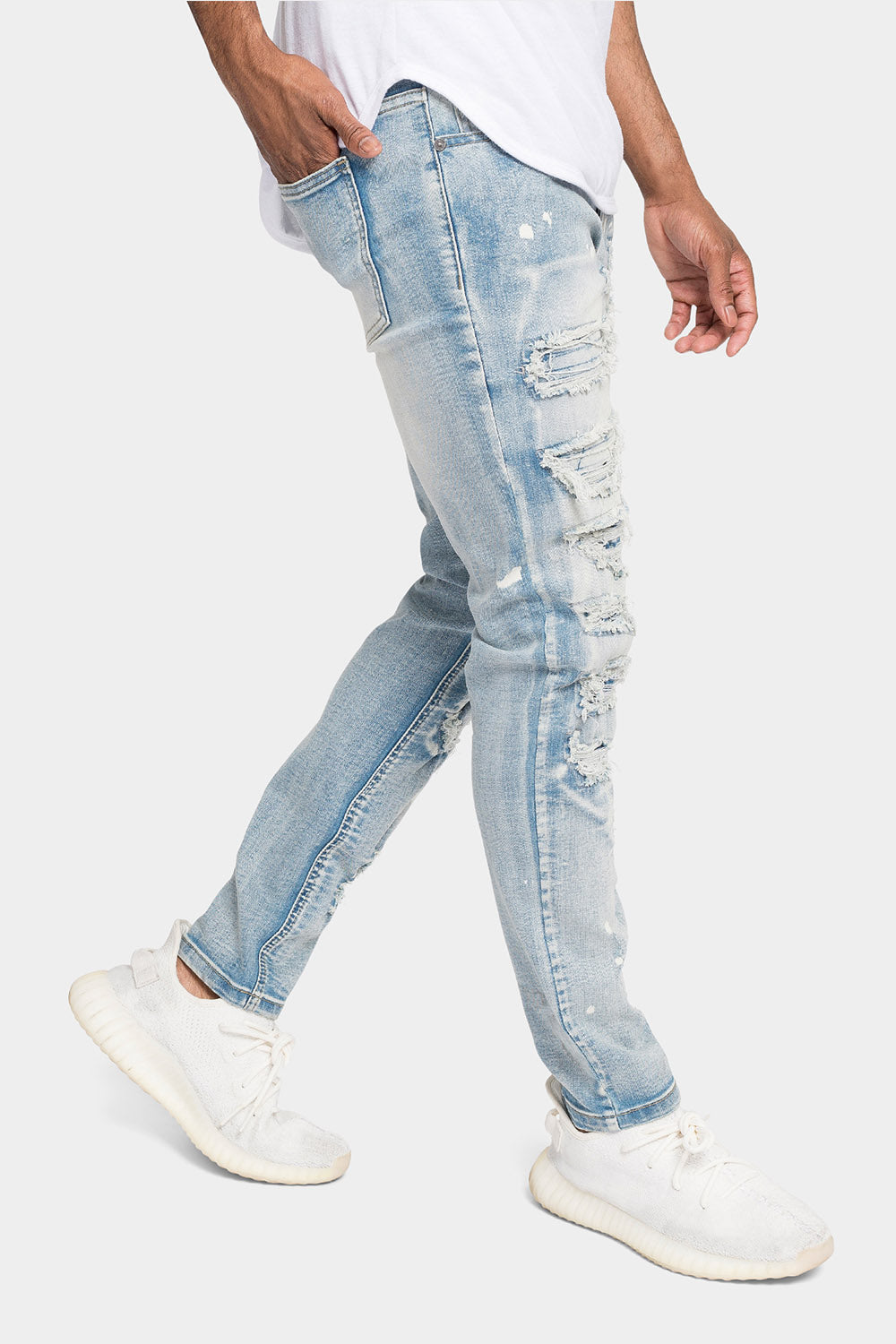 Zip fly and button waist detail