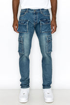 Utility Cargo Multi Pockets Denim Jeans