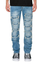 Slim indigo jeans, front view