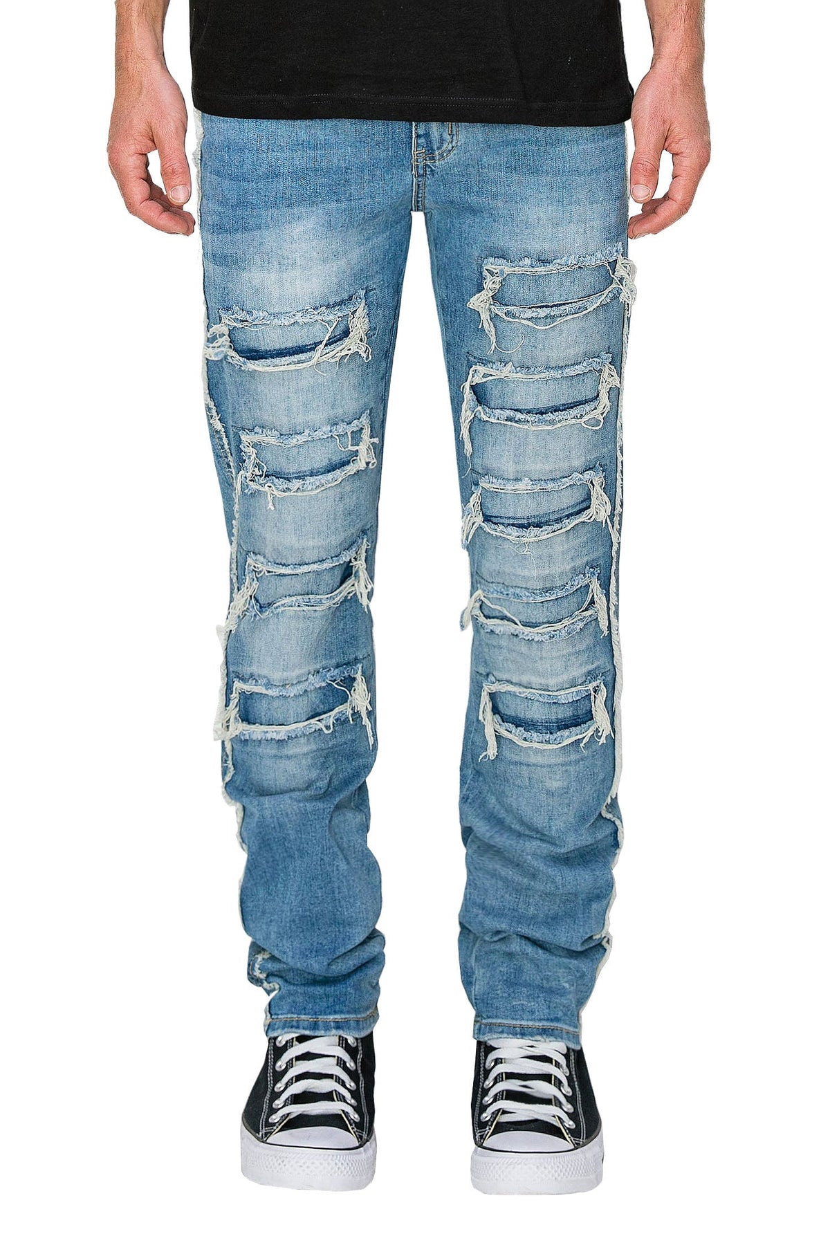 Slim indigo jeans, front view