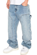 Baggy carpenter jeans in washed denim