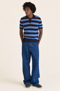 Ultra baggy wide leg jeans worn front on