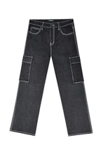 Baggy Fit Raw Denim Cargo Jeans