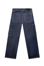 Baggy Fit Raw Denim Cargo Jeans