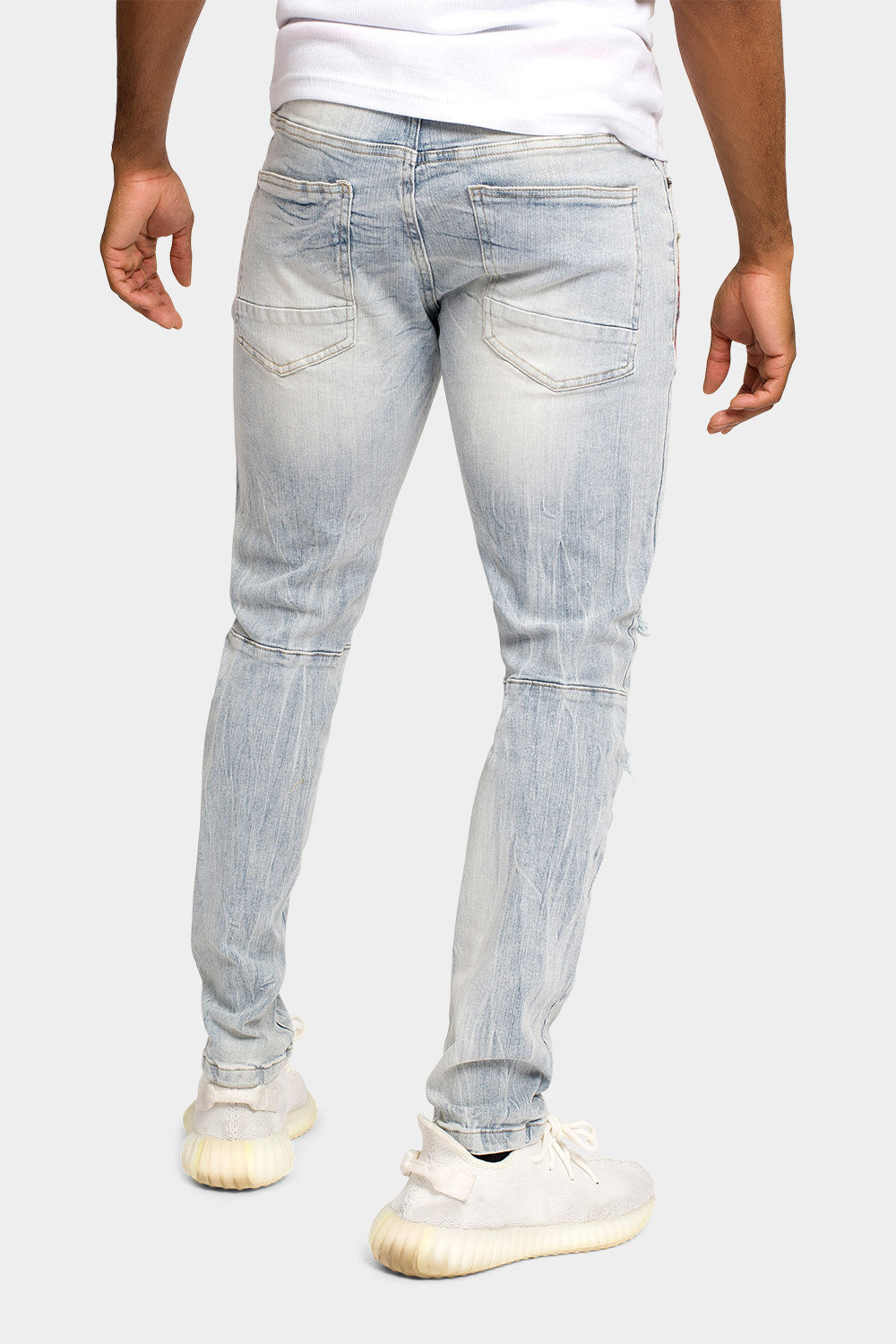 Side profile of the narrow leg